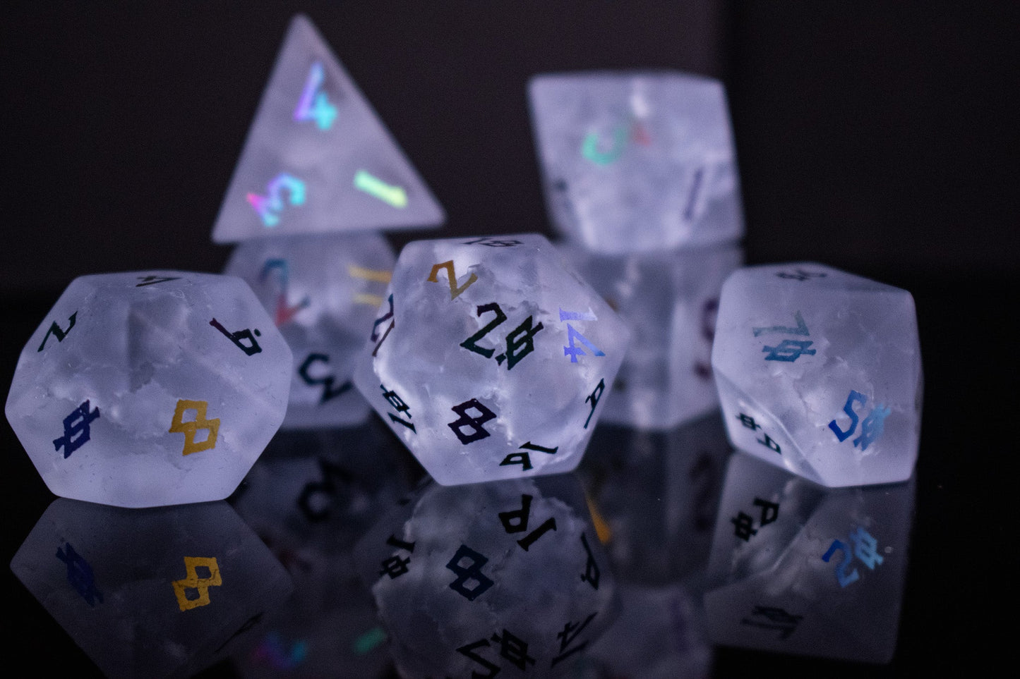 Bifrost Raised Lava Glass Dice Set – 7-Piece Polyhedral RPG Dice