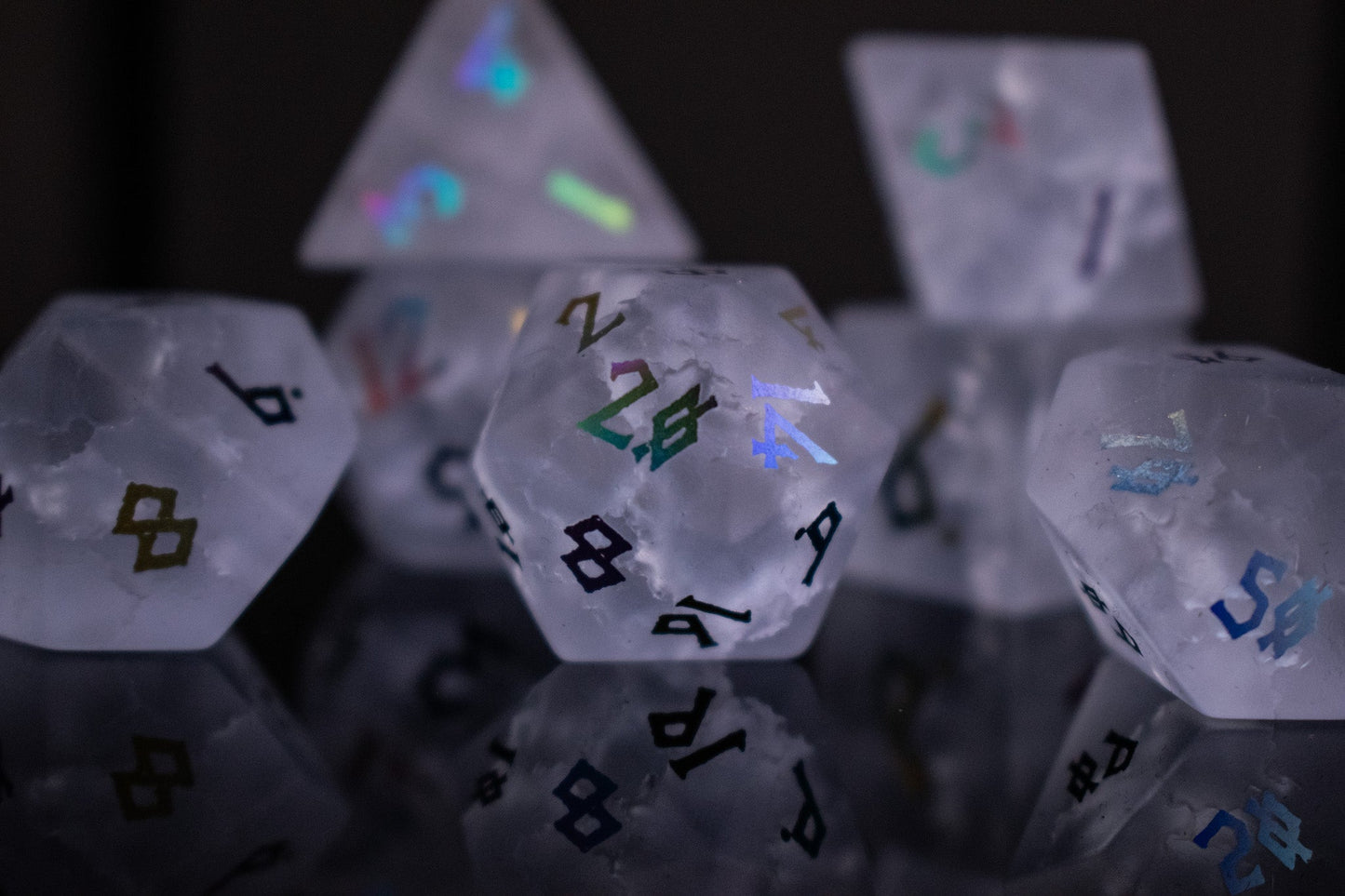 Bifrost Raised Lava Glass Dice Set – 7-Piece Polyhedral RPG Dice