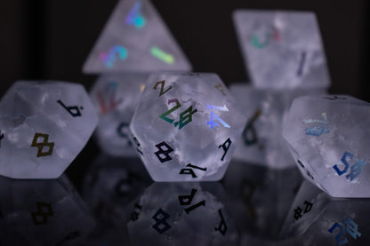 Bifrost Raised Lava Glass Dice Set – 7-Piece Polyhedral RPG Dice
