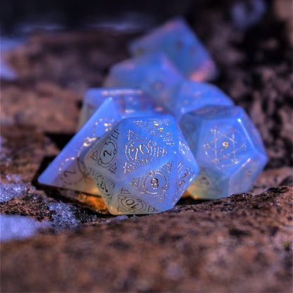 Spellcaster Opalite Stone Dice Set