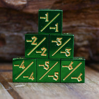 -1/-1 Counter Dice- Green, 6ct.