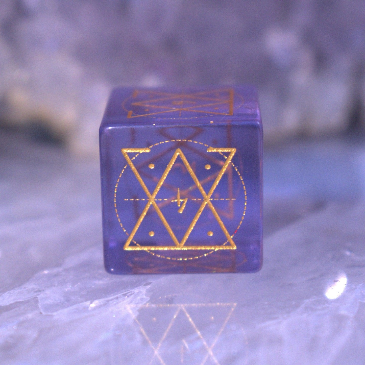 Spellcaster Purple Glass Dice Set – 7-Piece Polyhedral RPG Dice