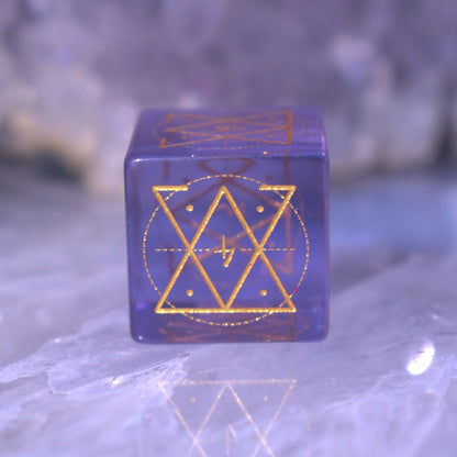 Spellcaster Purple Glass Dice Set – 7-Piece Polyhedral RPG Dice