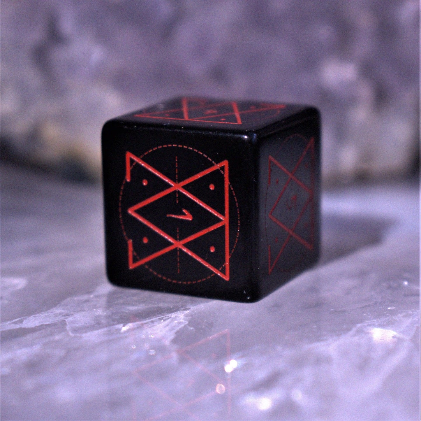 Spellcaster Obsidian Stone Dice Set – 7-Piece Natural Stone RPG Dice