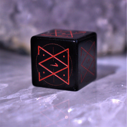 Spellcaster Obsidian Stone Dice Set – 7-Piece Natural Stone RPG Dice