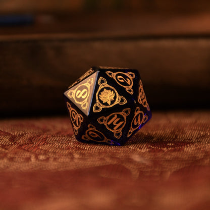 Indian Blue Glass Dice Set - Dice Around the World Collection