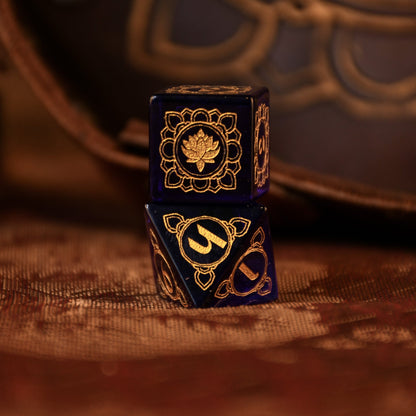 Indian Blue Glass Dice Set - Dice Around the World Collection