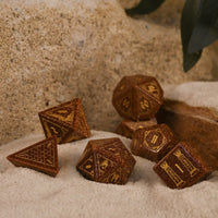Egyptian Gold Sandstone Stone Dice Set - Dice Around the World Collection