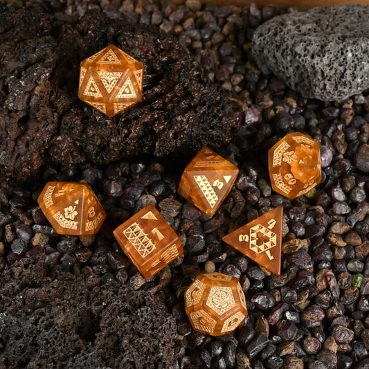 Polynesian Lava Glass Dice Set - Dice Around the World