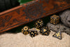 Aztec Silver Sheen Obsidian Stone Dice Set - Dice Around the World Collection