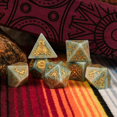 Peruvian Amazonite Stone Dice Set - Dice Around the World Collection