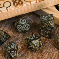 Celtic Dragon Blood Jasper Stone Dice Set – Dice Around the World Collection