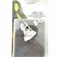 Evening Rest Crouching Female Warrior Miniature