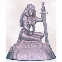 Evening Rest Crouching Female Warrior Miniature