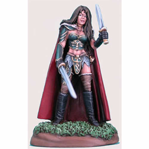 Female Fighter with Long Sword and Dagger The Protector Miniature