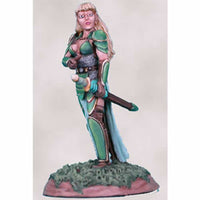 Female Elven Fighter with Long Sword Miniature