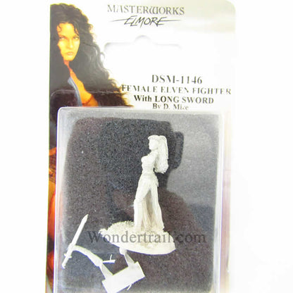Female Elven Fighter with Long Sword Miniature