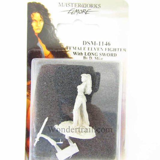 Female Elven Fighter with Long Sword Miniature