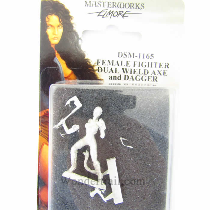 Fighter Dual Wielding Axe and Dagger Miniature Elmore Masterwork