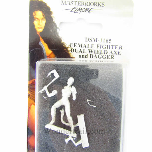 Fighter Dual Wielding Axe and Dagger Miniature Elmore Masterwork