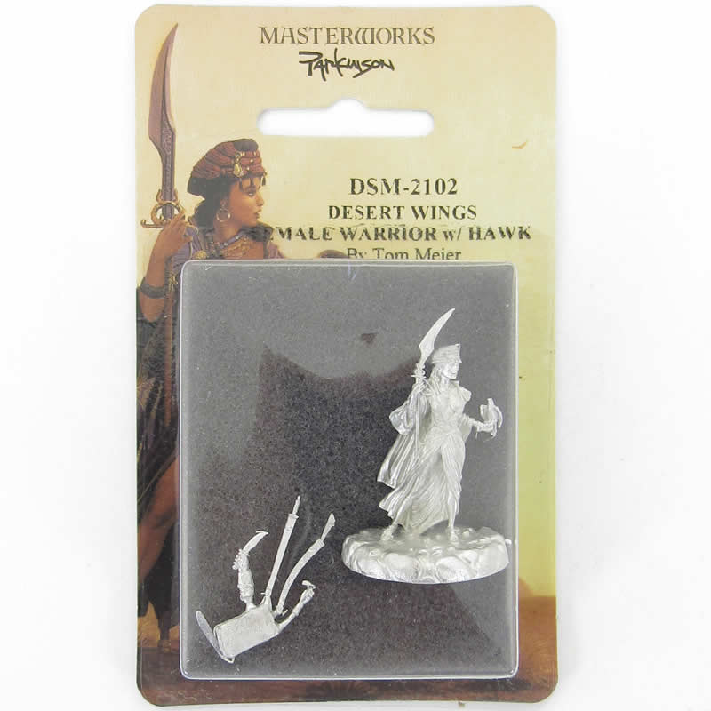DSM2102 Desert Wing Female Warrior with Hawk Miniature