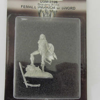 DSM3106 Dragon Blood Female Warrior with Sword Miniature