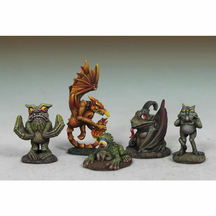 DSM4632 Devil Toad-Quasit-Wormwood-Fire Imp-Eye of the Swamp Miniature