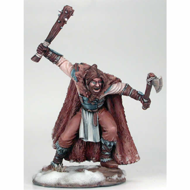 DSM5018 Wildling Warrior with Spiked Club and Axe Miniature