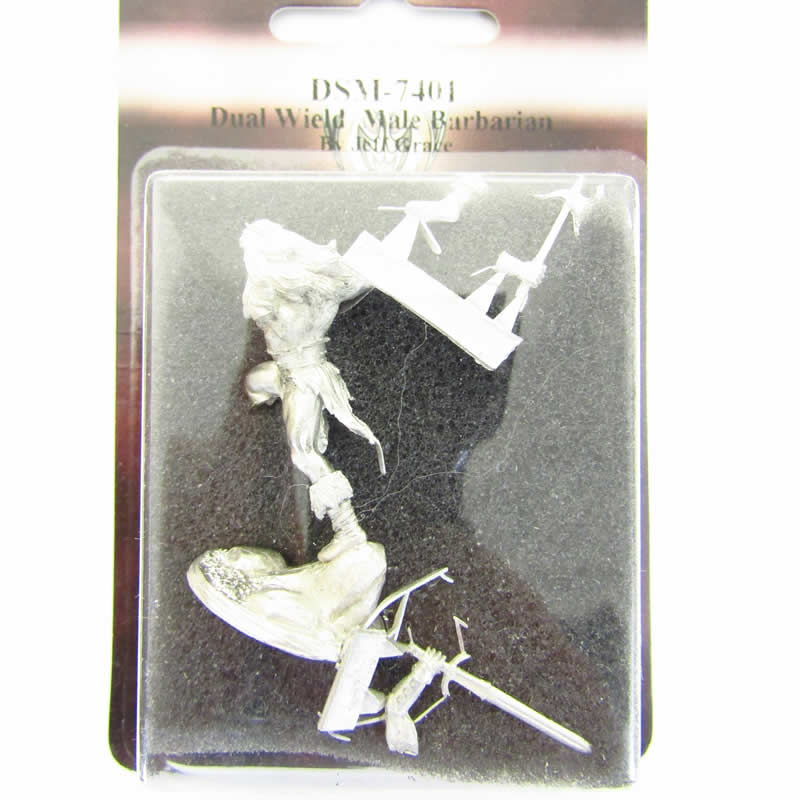 DSM7401 Dual Wield Male Barbarian Miniature Visions In Fantasy