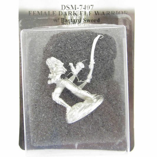 DSM7407 Female Dark Elf With Bastard Sword Miniature Visions In Fantasy