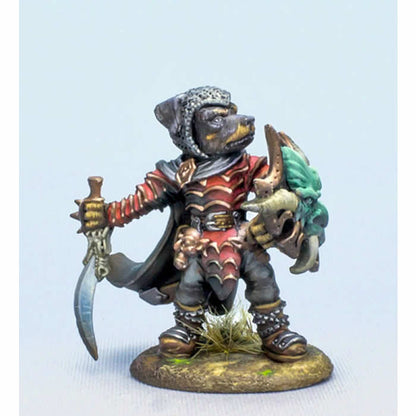 DSM8115 Rottweiler Warrior with Sword and Shield Miniature Critter Kingdoms