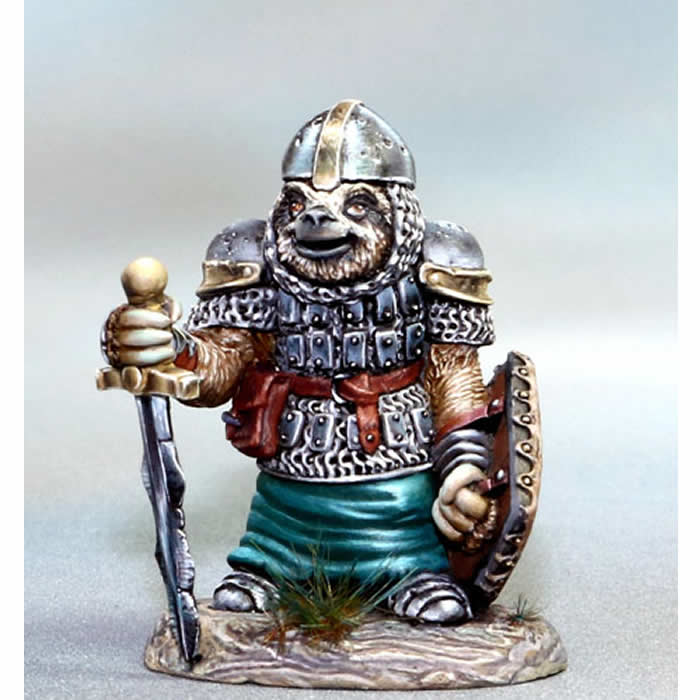 DSM8132 Sloth Warrior with Sword and Shield Miniature Critter Kingdoms