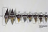 Tri Color RPG Dice Set - Maroon Gold Silver Dagger 8pc Dice