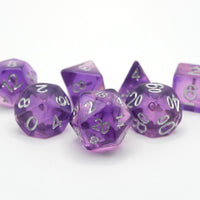 Dancing Lavender - 7 Piece DnD Dice Set | Acrylic RPG Gaming Dice