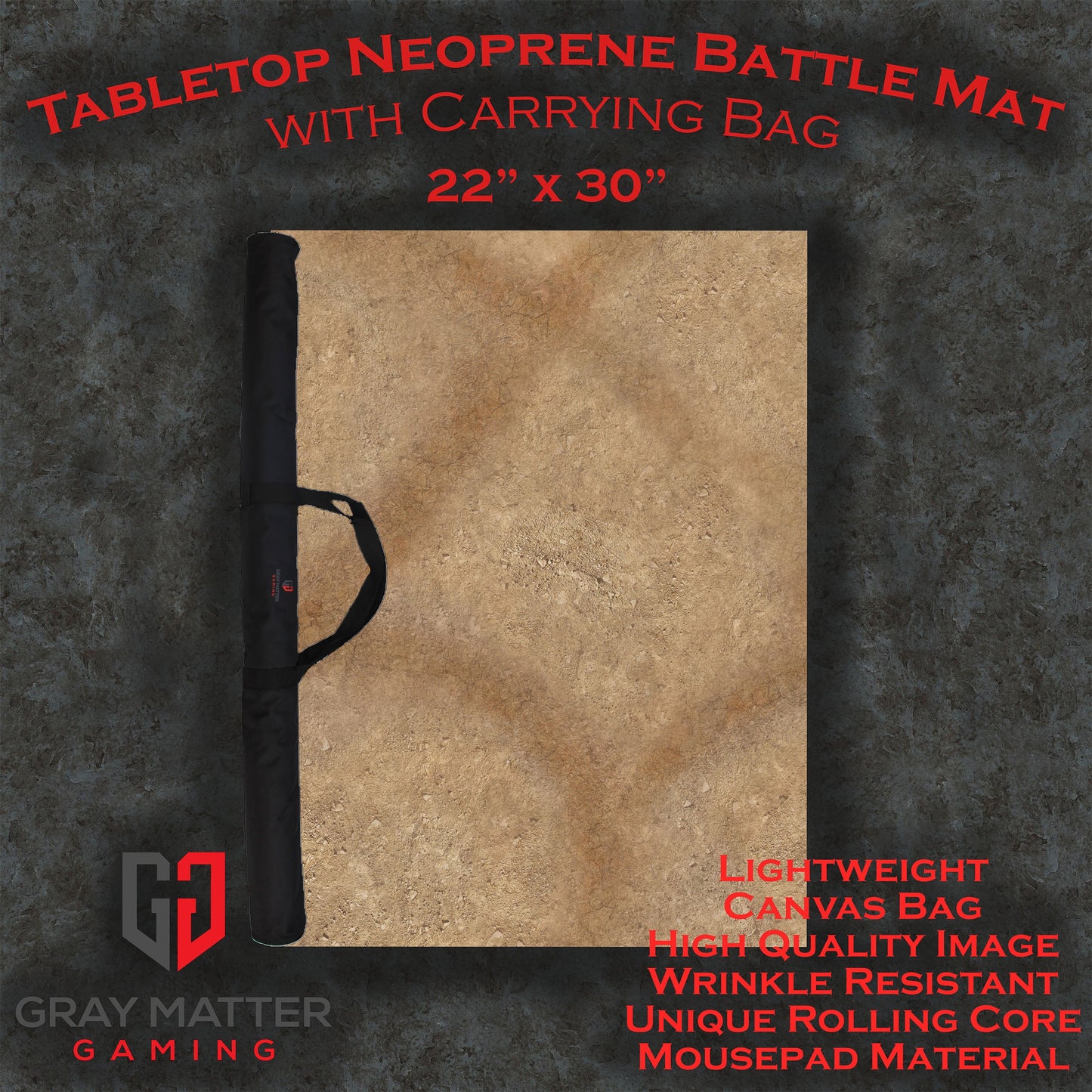 Desert Paths Neoprene Battle Mat – Tabletop Wargaming & RPG Play Mat