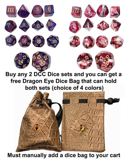 Specialty 14 Unusual DCC Dice Set – Lightning Bolt (Glow)