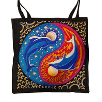 Dolphin within Yin Tang Tote Bag 18x18"