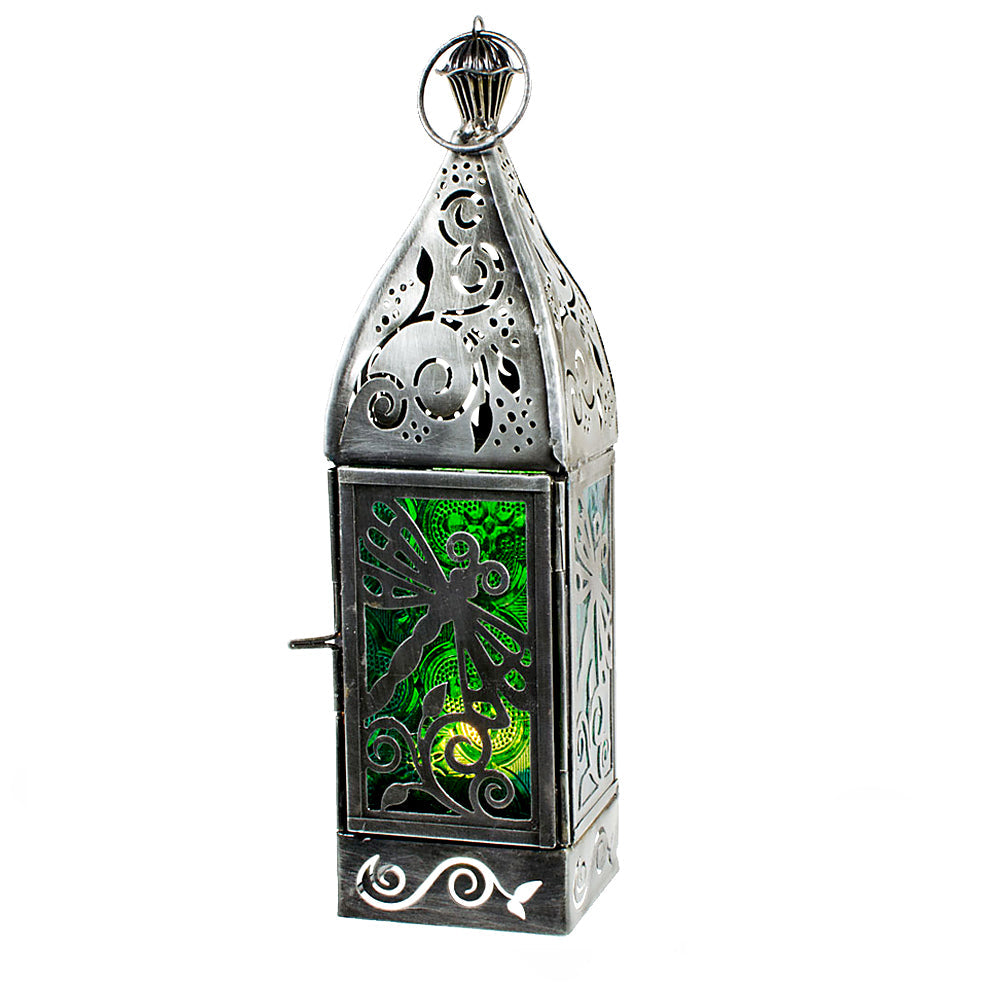 Dragonfly Glass & Metal Lantern
