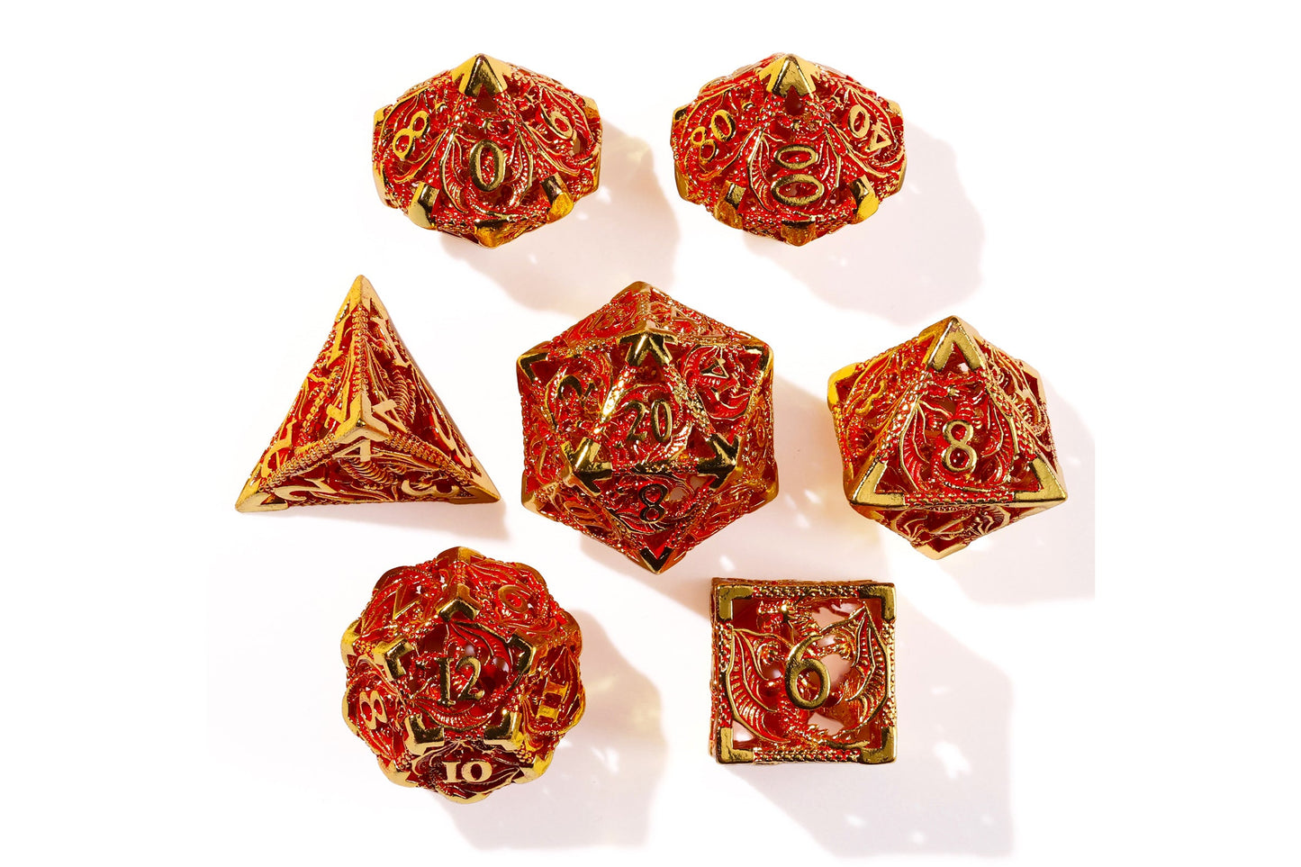 Dragons of Legend Metal RPG Dice Set | 7 Pieces