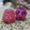 Midnight Bloom D12 Dice Set - Pink Gold Black 2pc Dice