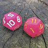 Gilded Rose D12 Dice Set - Pink Gold White 2pc Dice