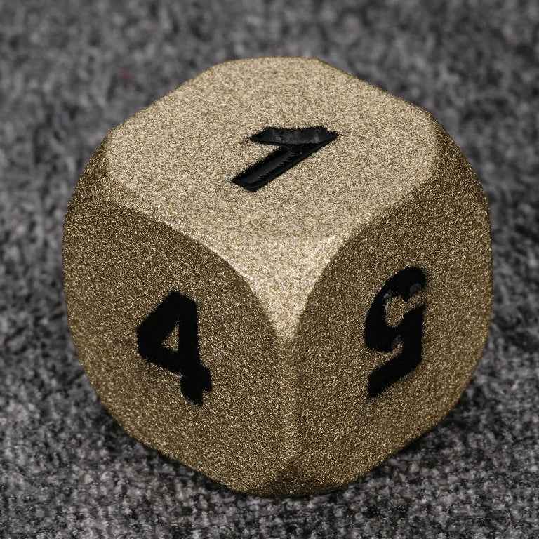 Dwarven-Forged Antique Gold Metal D&D Dice Set