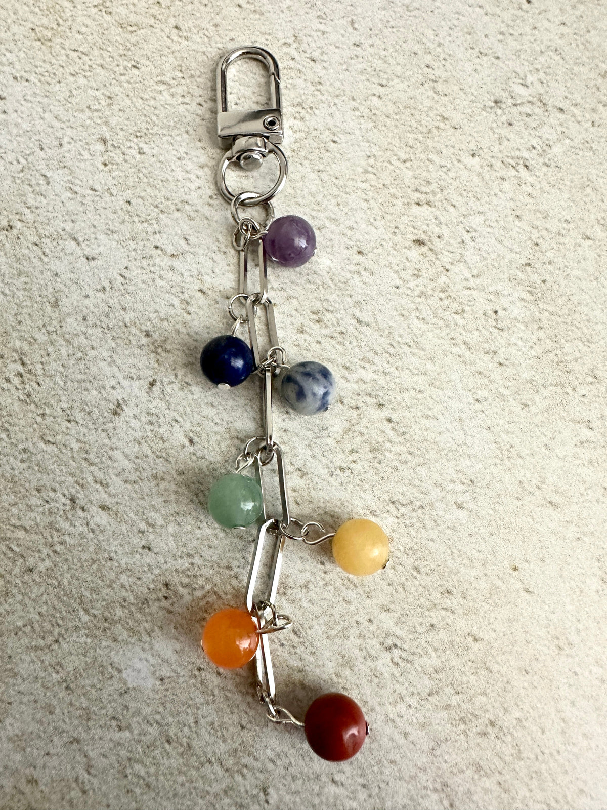 7 Chakra Crystal Gemstone Bag Charm Keychain