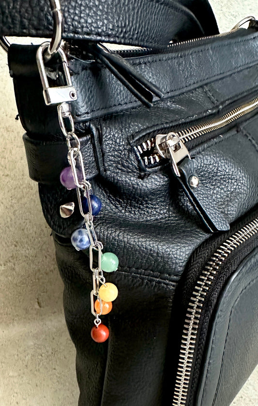 7 Chakra Crystal Gemstone Bag Charm Keychain