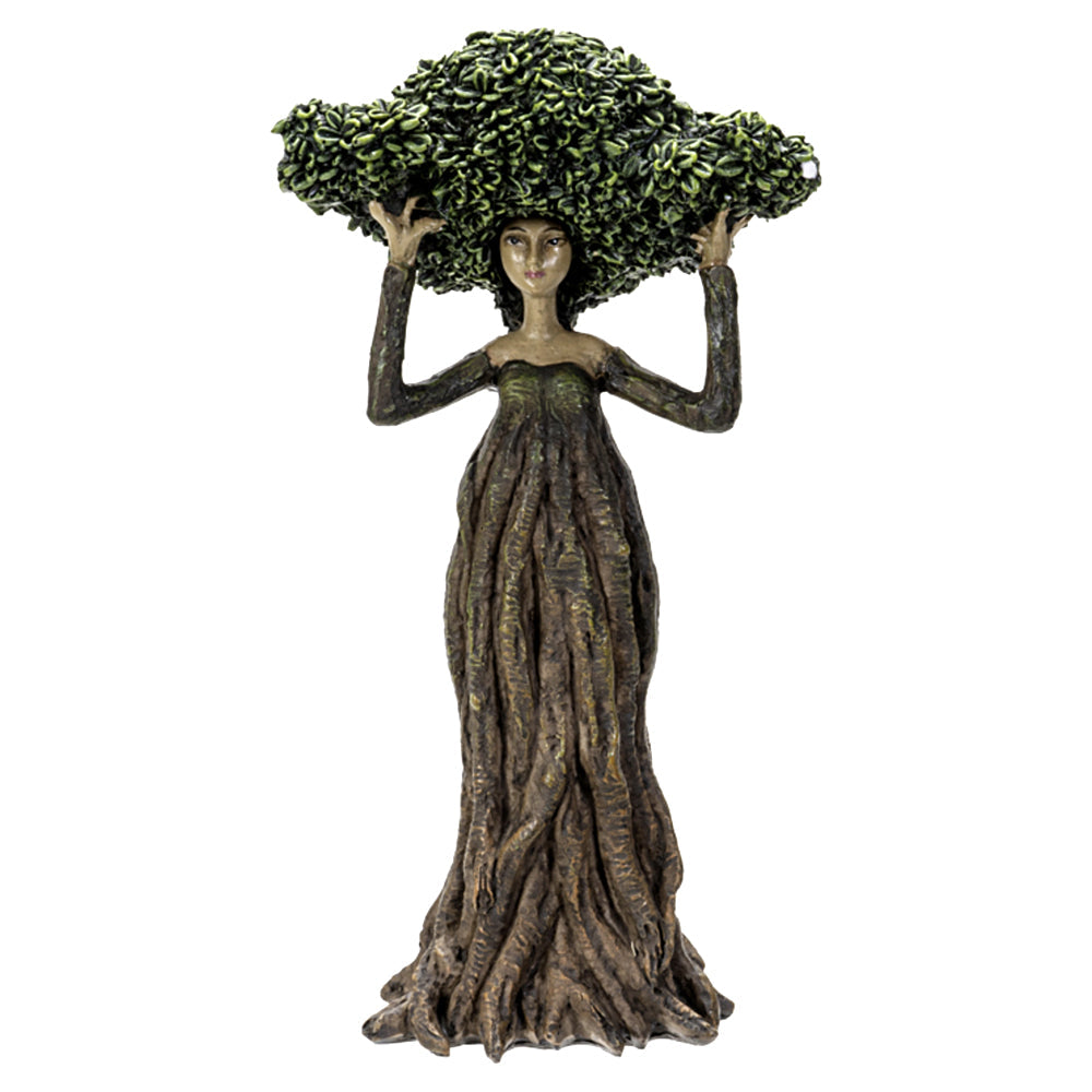 Ent Lady Ash Tree Statue - 8.15" Cold Cast Resin Treant Sculpture