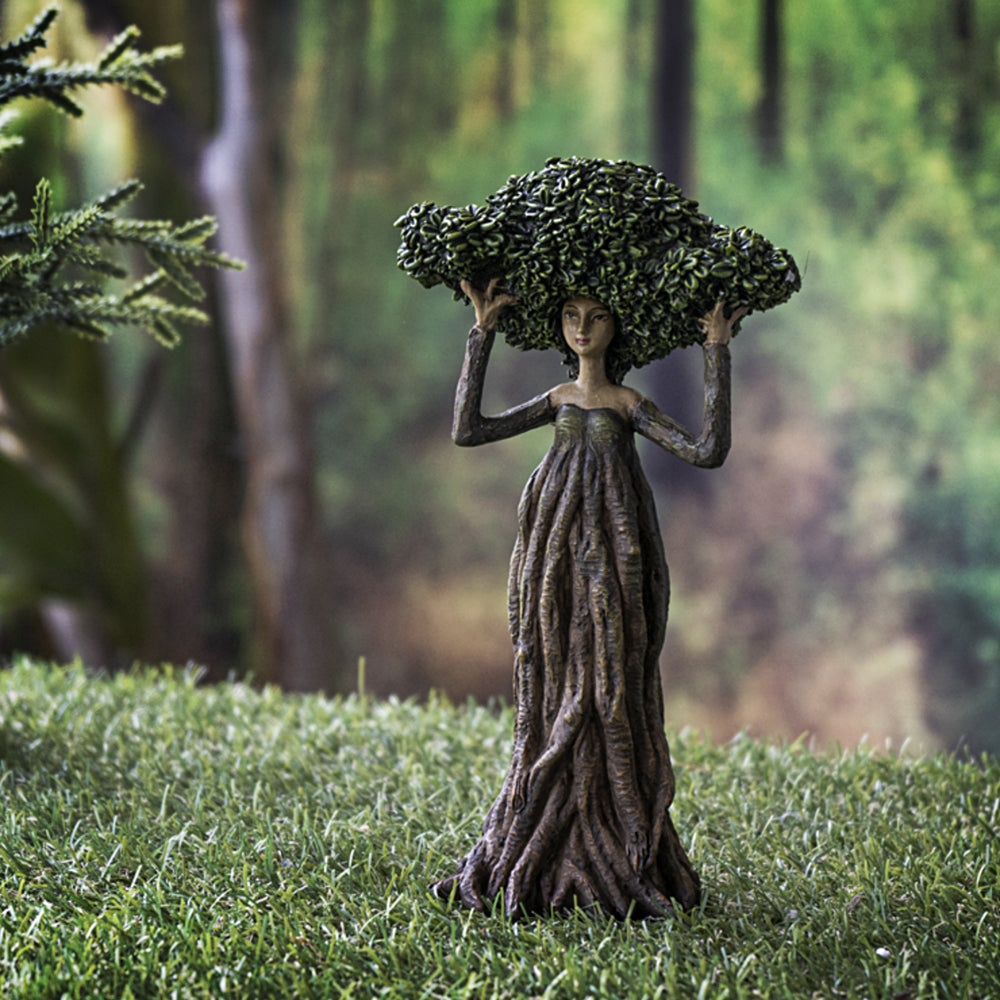 Ent Lady Ash Tree Statue - 8.15" Cold Cast Resin Treant Sculpture