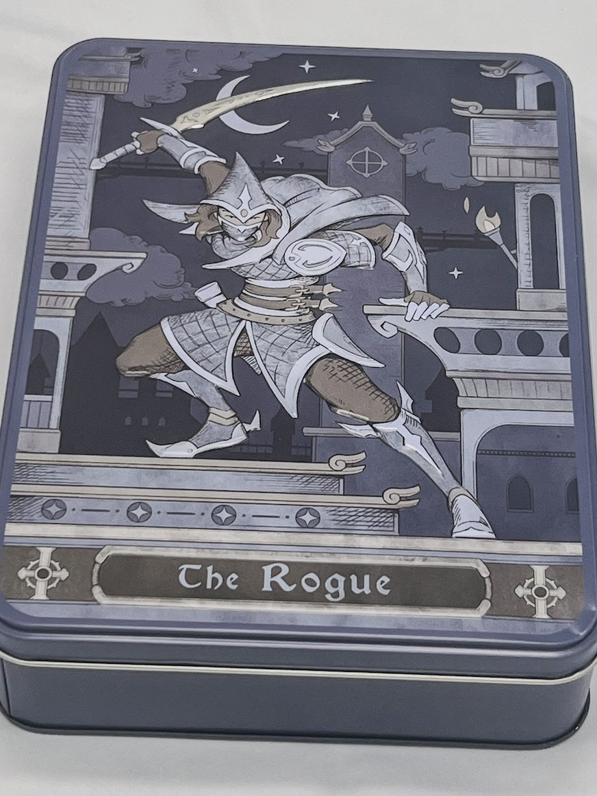 Epic Character Class Dice Set: The Rogue – 16-Piece Resin Dice in Rolling Tray Tin