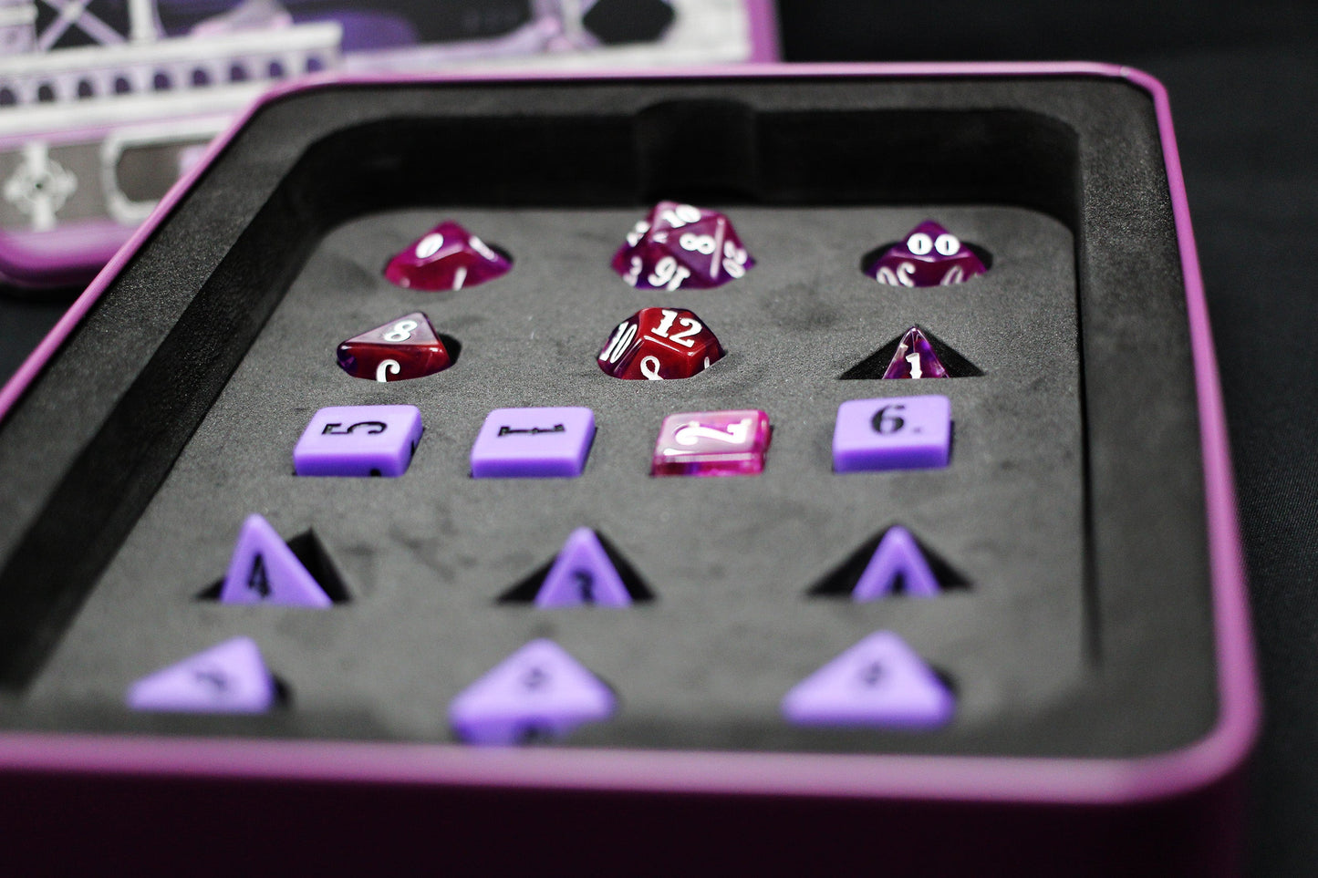 Epic Character Class Dice Set: The Wizard – 16-Piece Resin Dice in Rolling Tray Tin