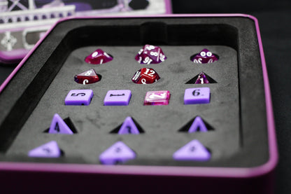 Epic Character Class Dice Set: The Wizard – 16-Piece Resin Dice in Rolling Tray Tin