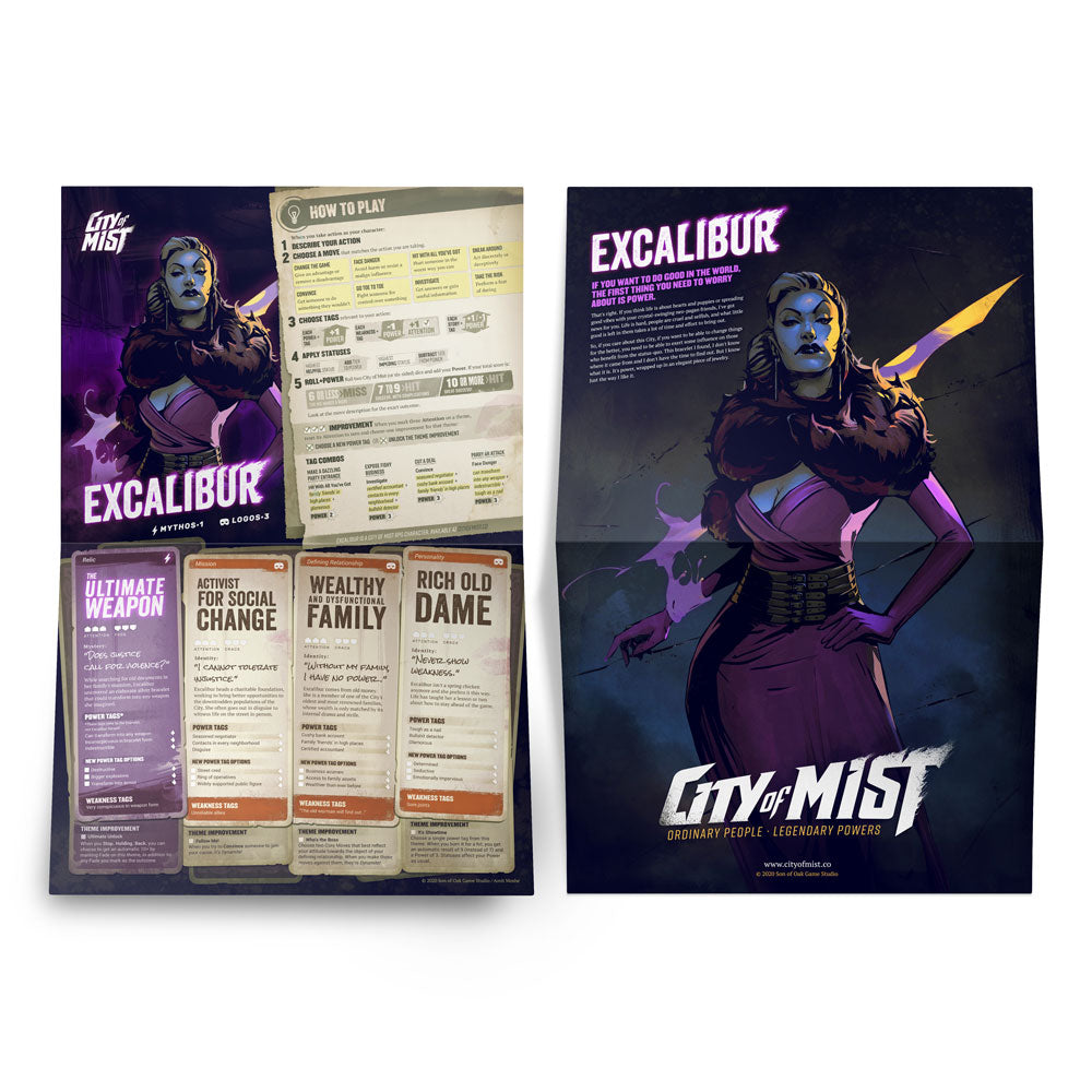 City of Mist Character Folio Pack — 14 Pregen Character Folios